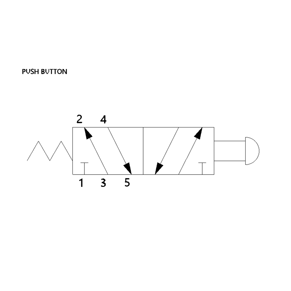 PB5-0001 NUMATROL MECHANICAL VALVE<BR>PB SERIES 4/2 NO SPR RTN SGL 1/8" BARB